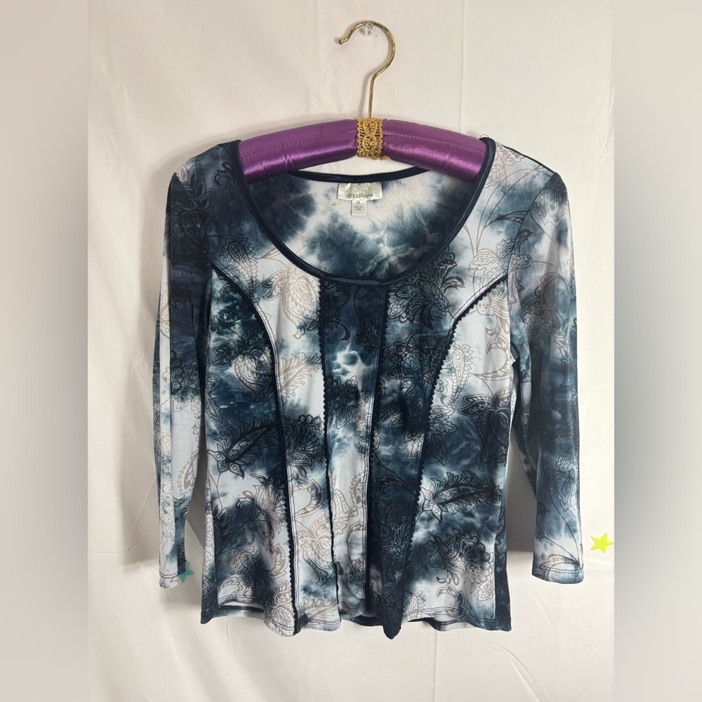 Y2K Dark Fairy Grunge Tie Dye Floral Whimsigoth Women’s Top Size M - Picture 3 of 13